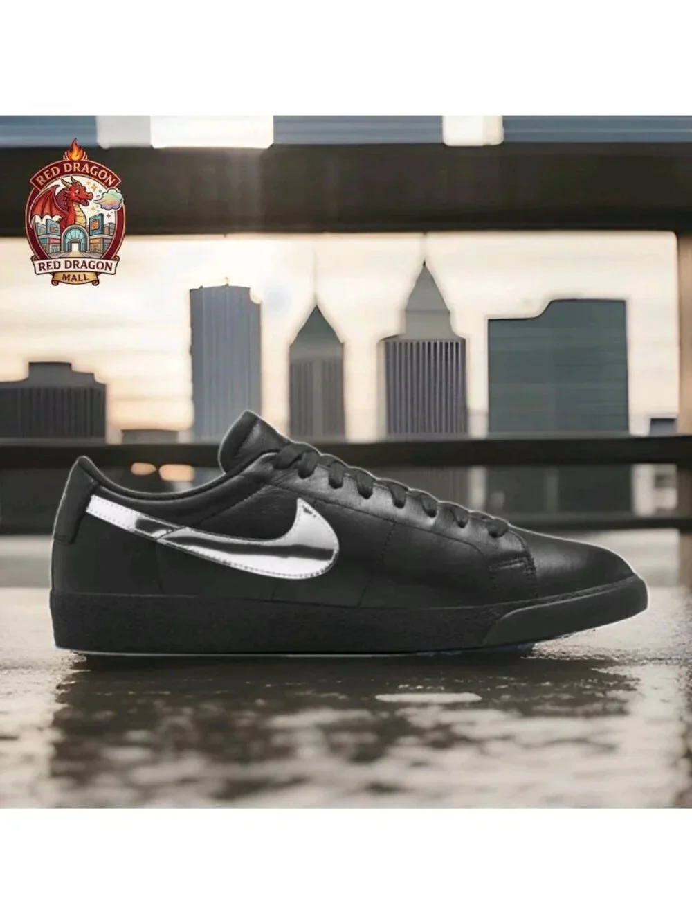 Nike Dancer Skateboards x Zoom Blazer SB Low Black Silver HJ6703-001 - Men's 12